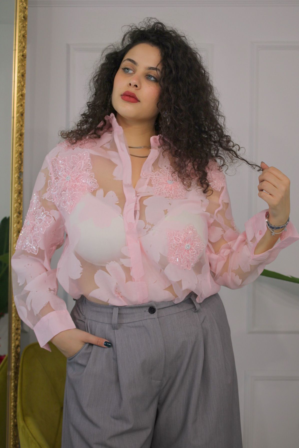 Camicia Flower Rosa