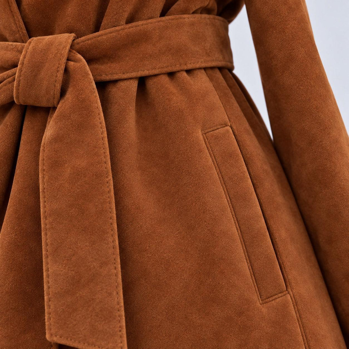 Cappotto camoscio con pelliccia