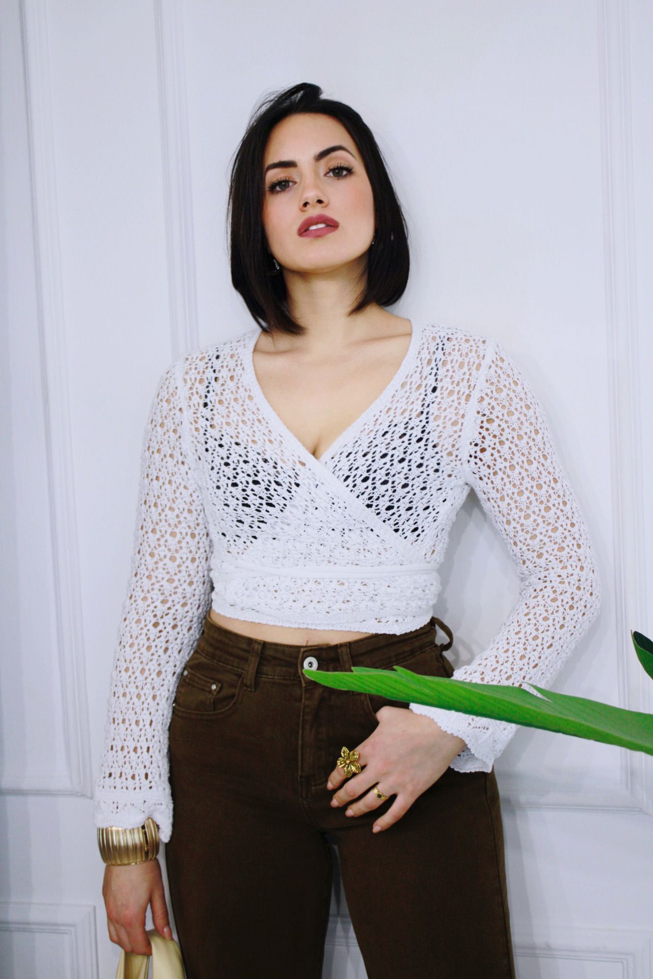 Cardigan Traforato Bianco