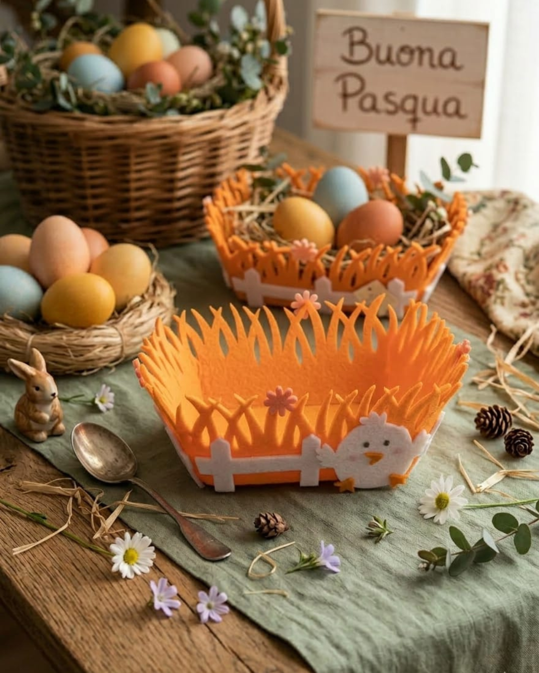 Cestino portauova arancione