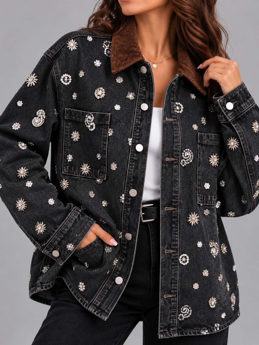 Giacca Denim con paillettes