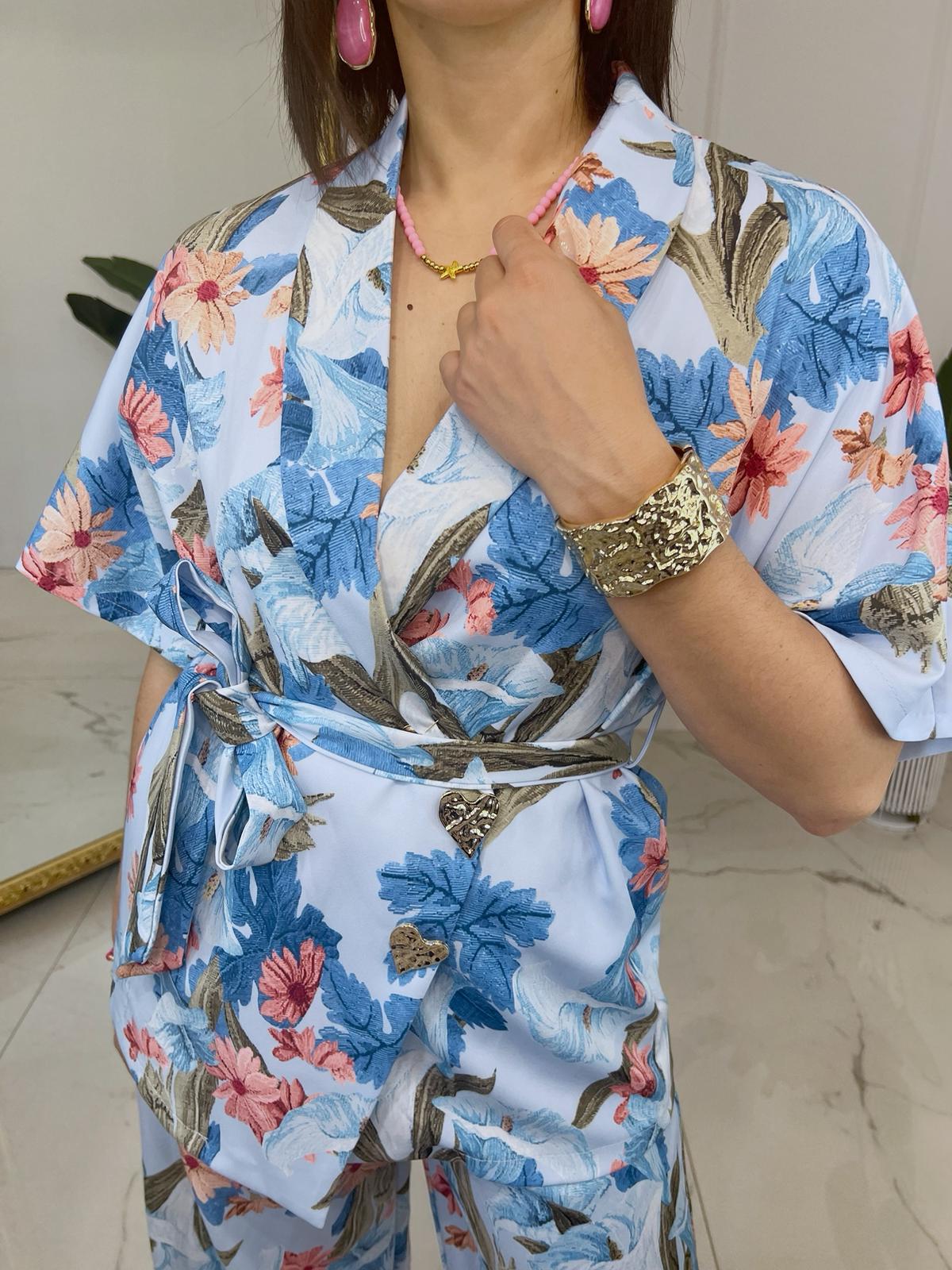 Coordinato Fiore Emma Celeste