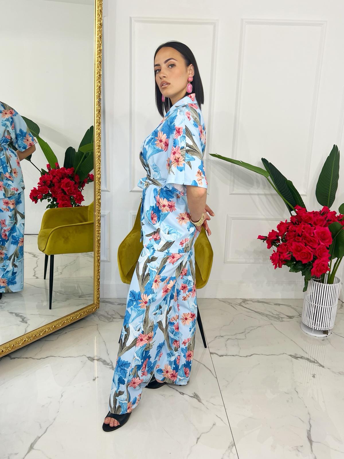 Coordinato Fiore Emma Celeste