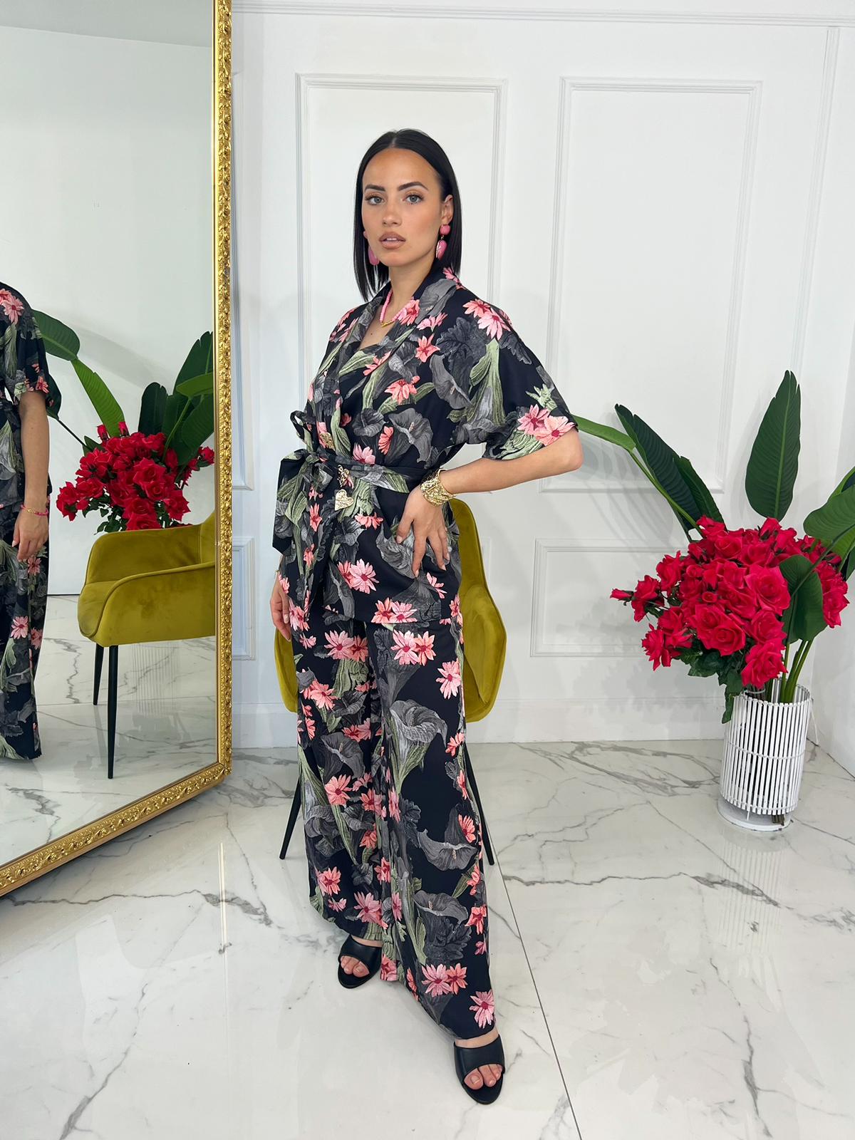 Coordinato Fiore Emma Nero