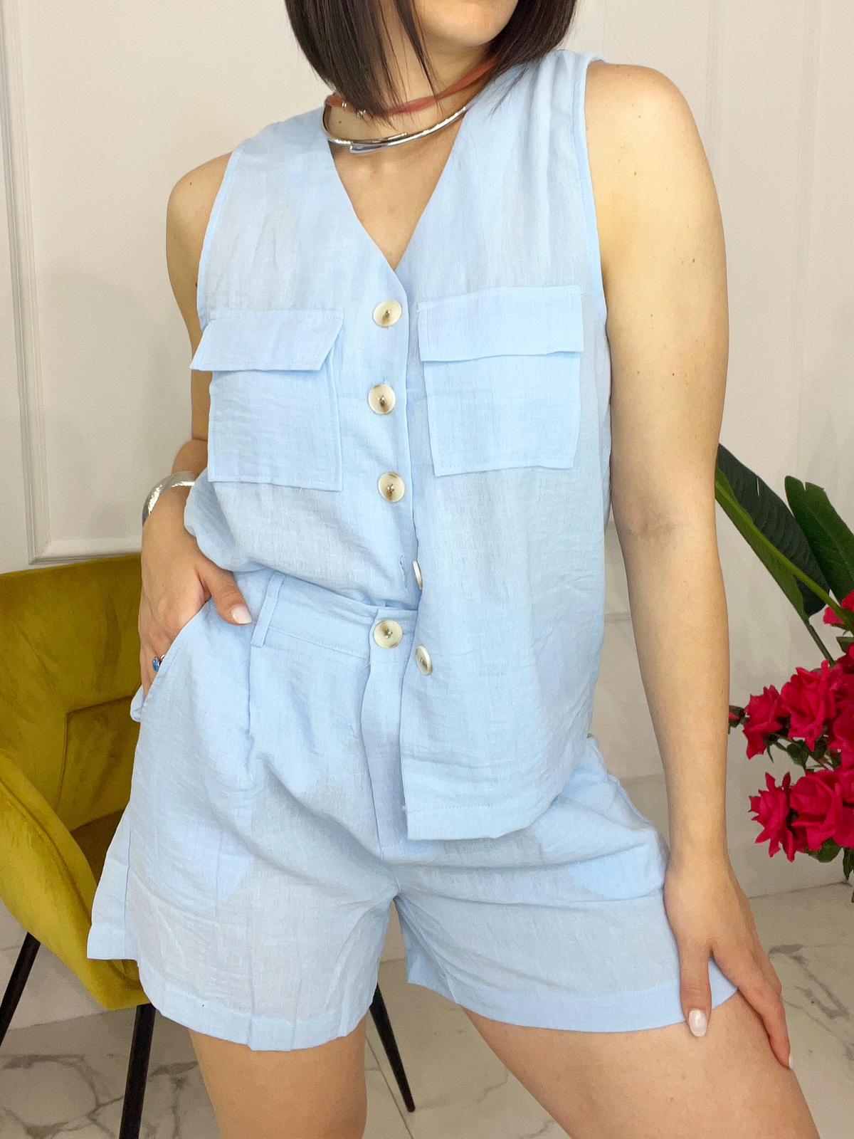 Coordinato Short Azzurro