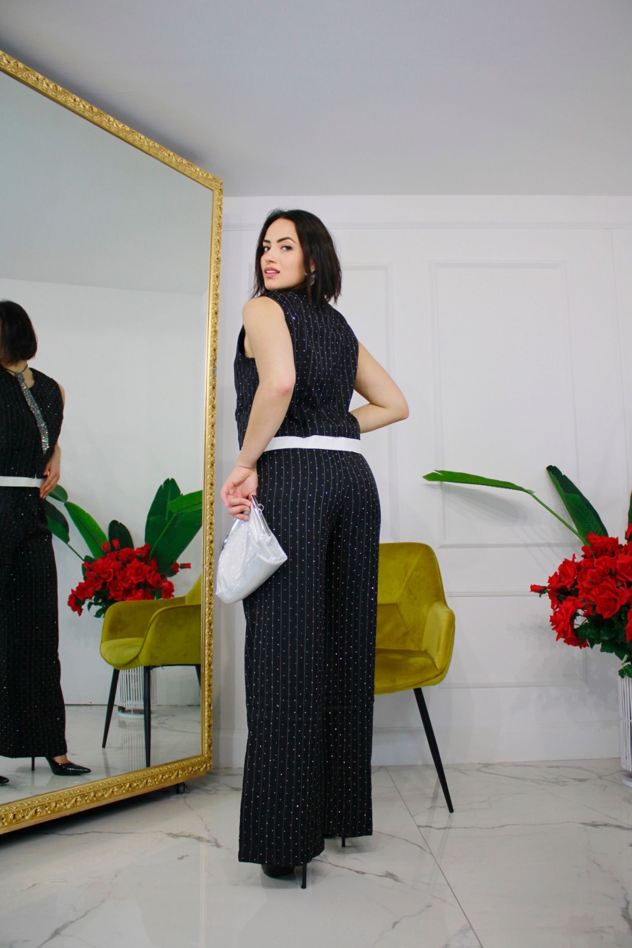 Coordinato Strass Nero