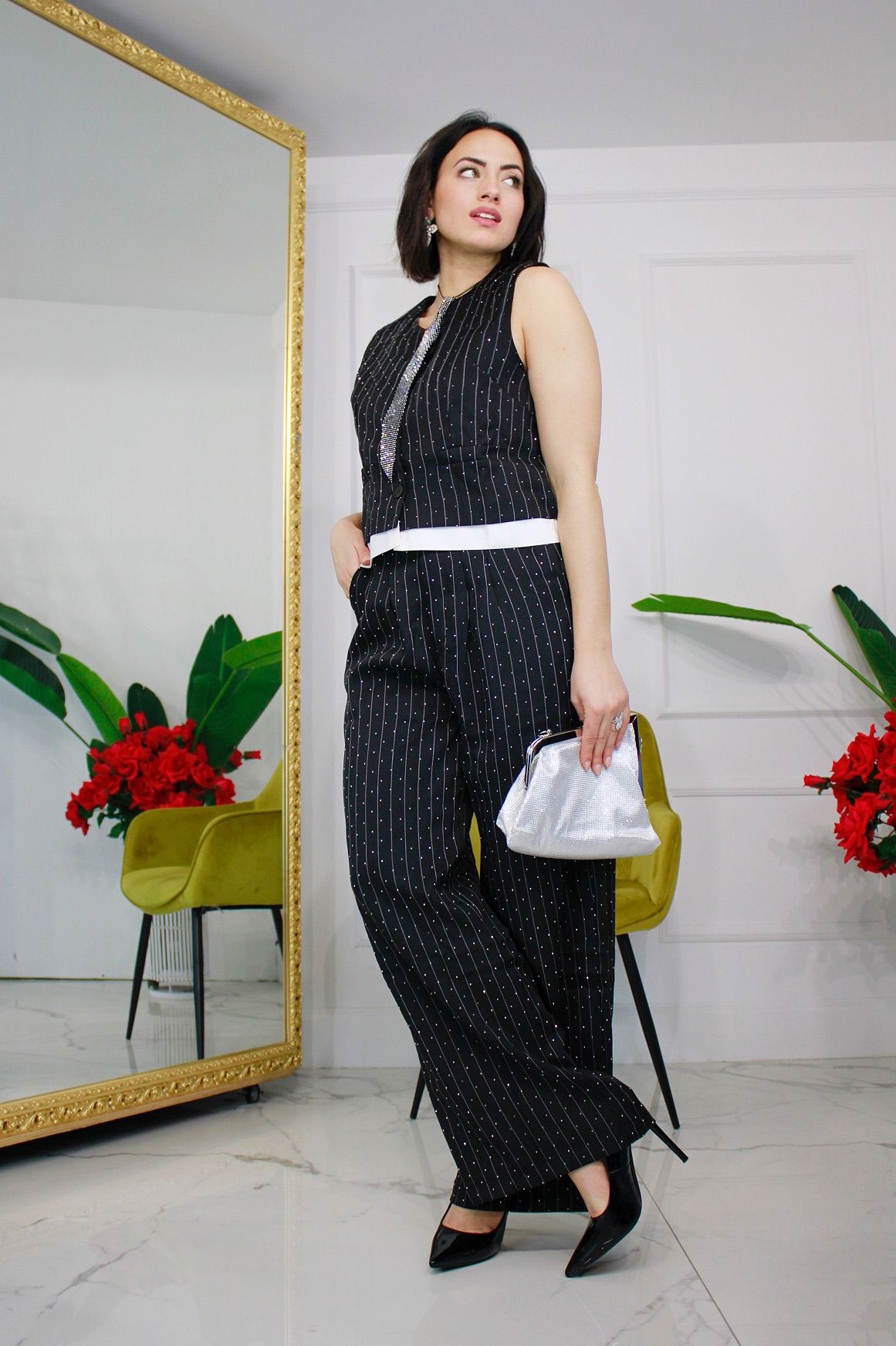 Coordinato Strass Nero