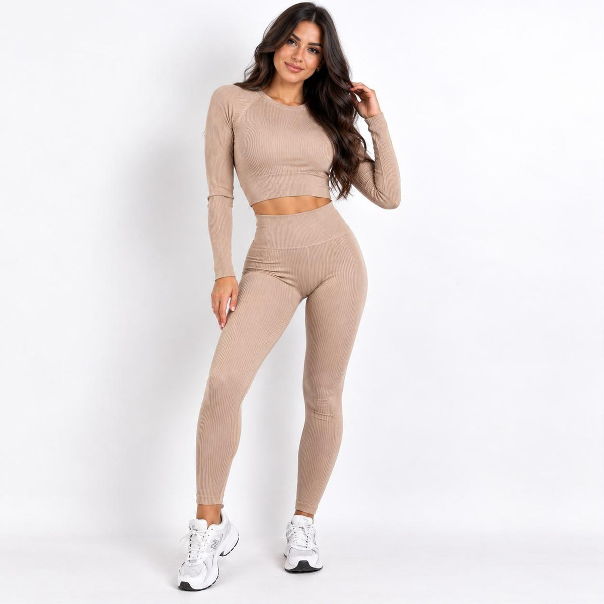Coordinato fitness a costine