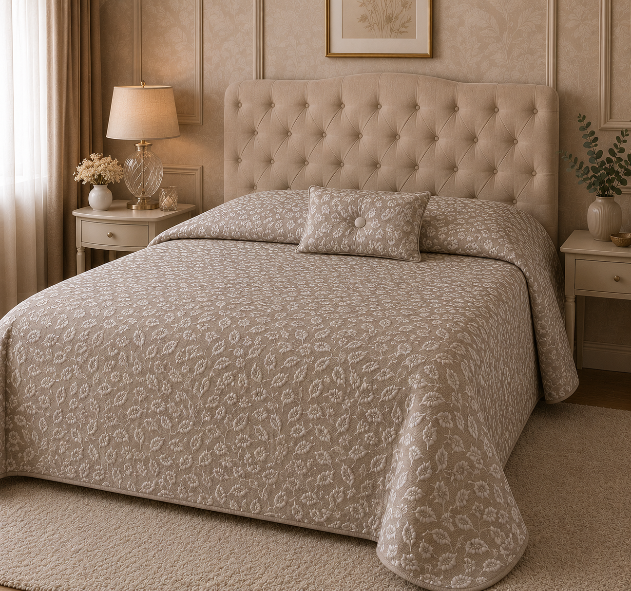 Copriletto jaquard con cuscino