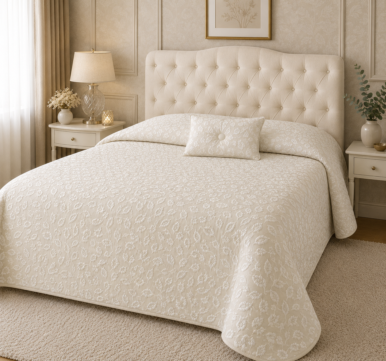 Copriletto jaquard con cuscino