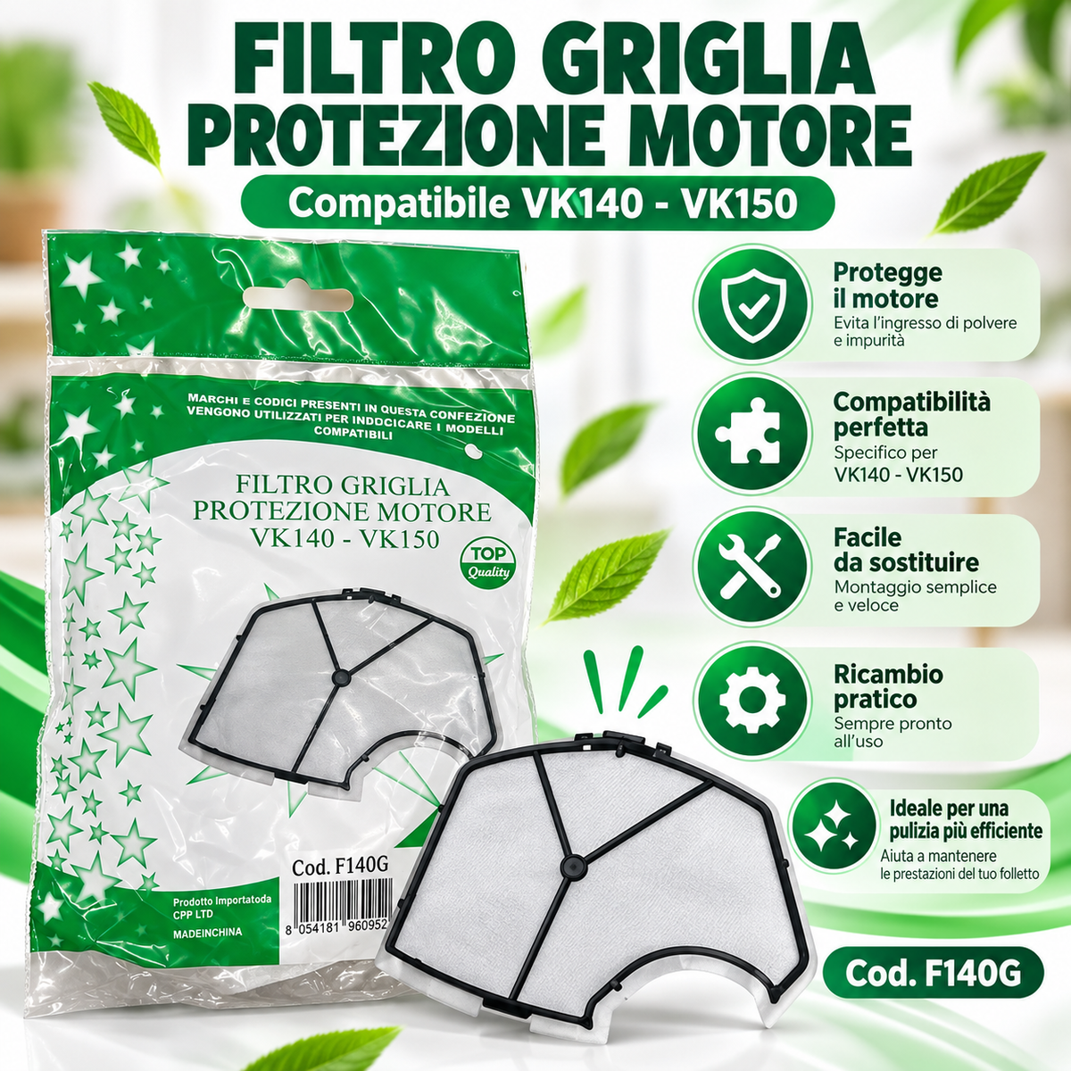 Filtro Griglia Proteggi Motore compatibile con modello VK 140/150