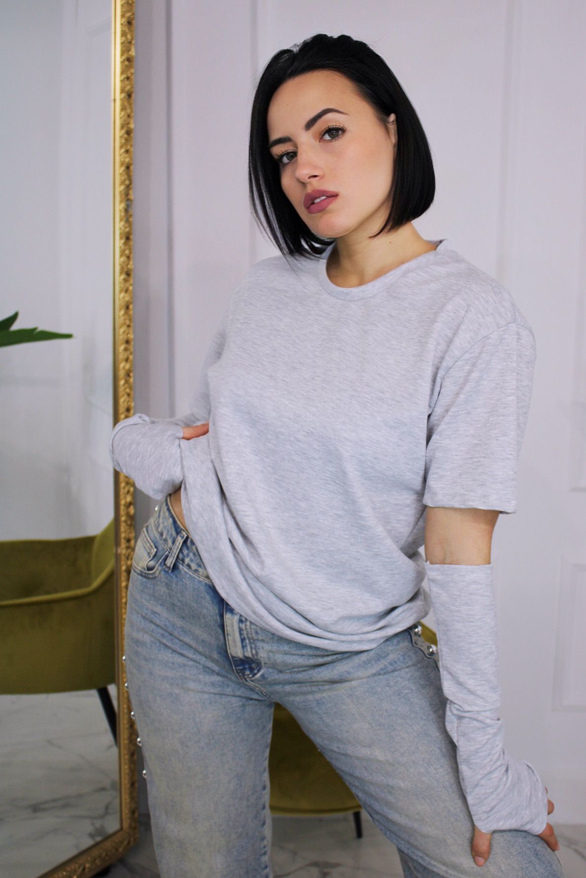 Maglia con guanti Grigio
