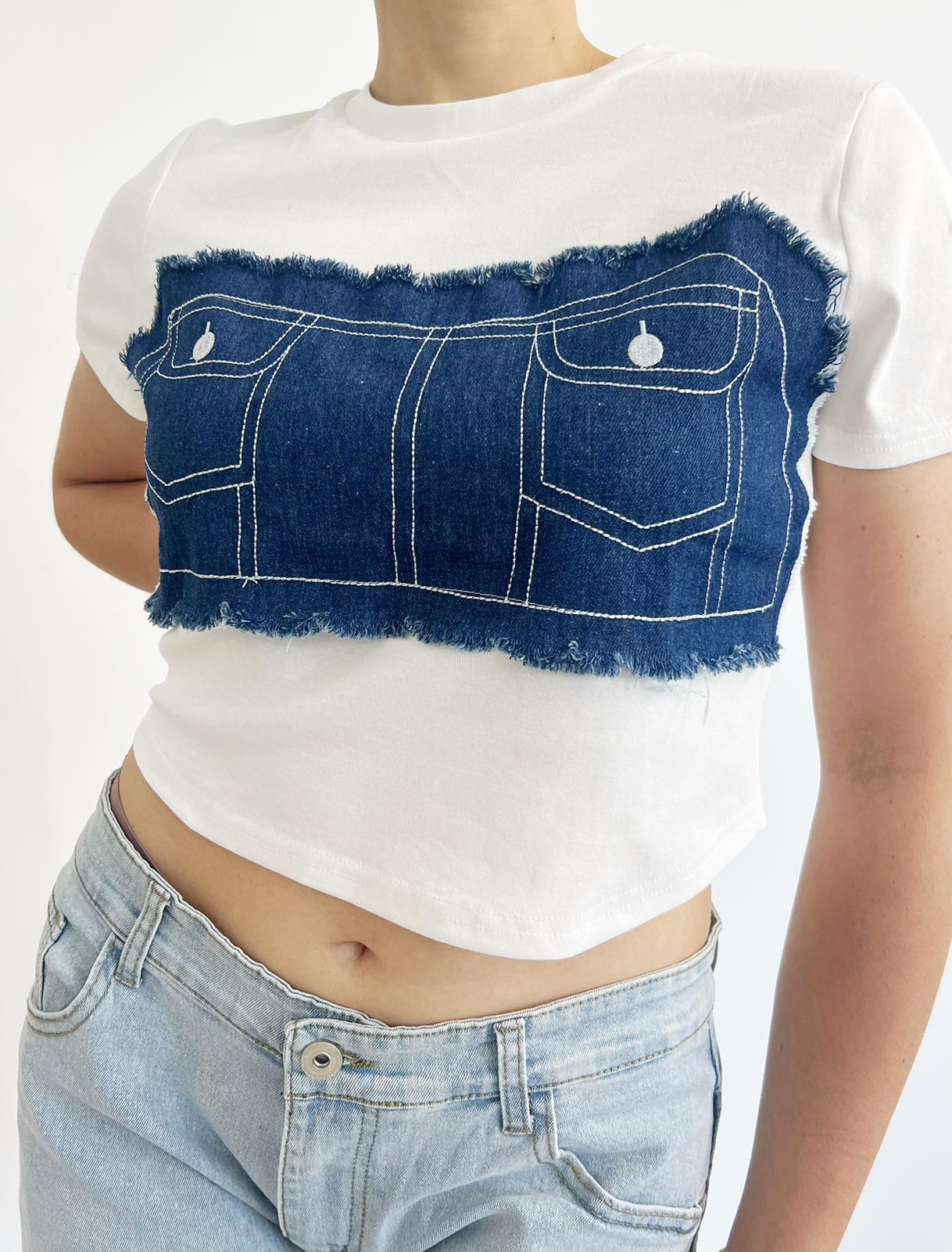 Maglia crop Denim