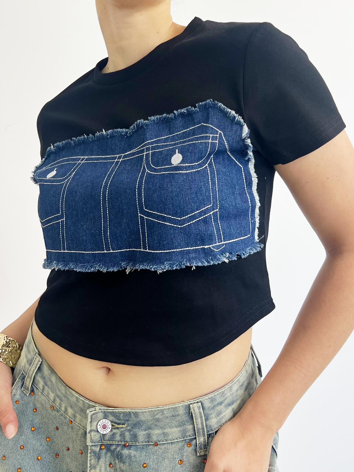 Maglia crop Denim