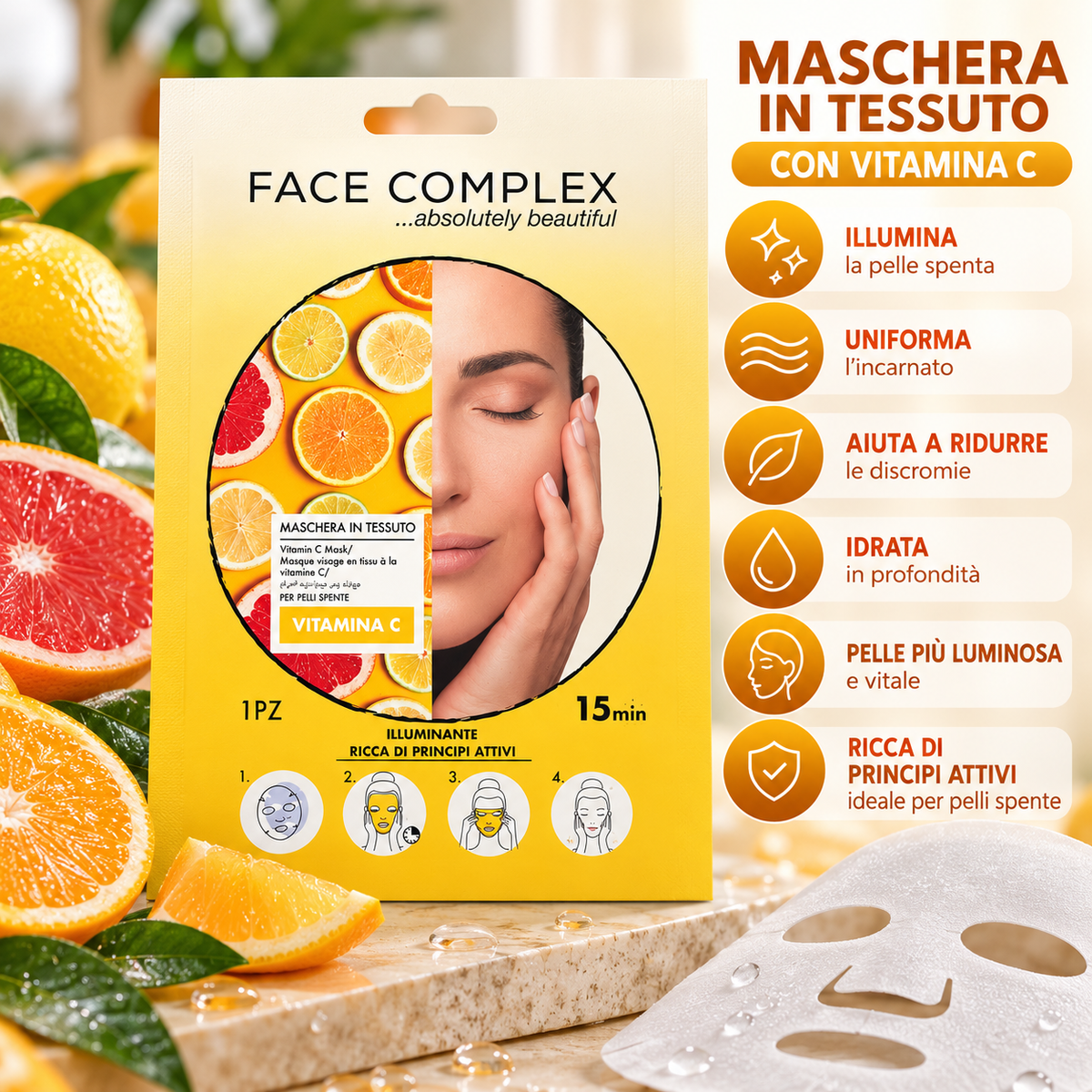 Maschere in tessuto 1 pezzo per il viso