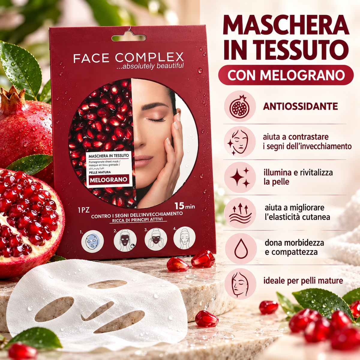 Maschere in tessuto 1 pezzo per il viso