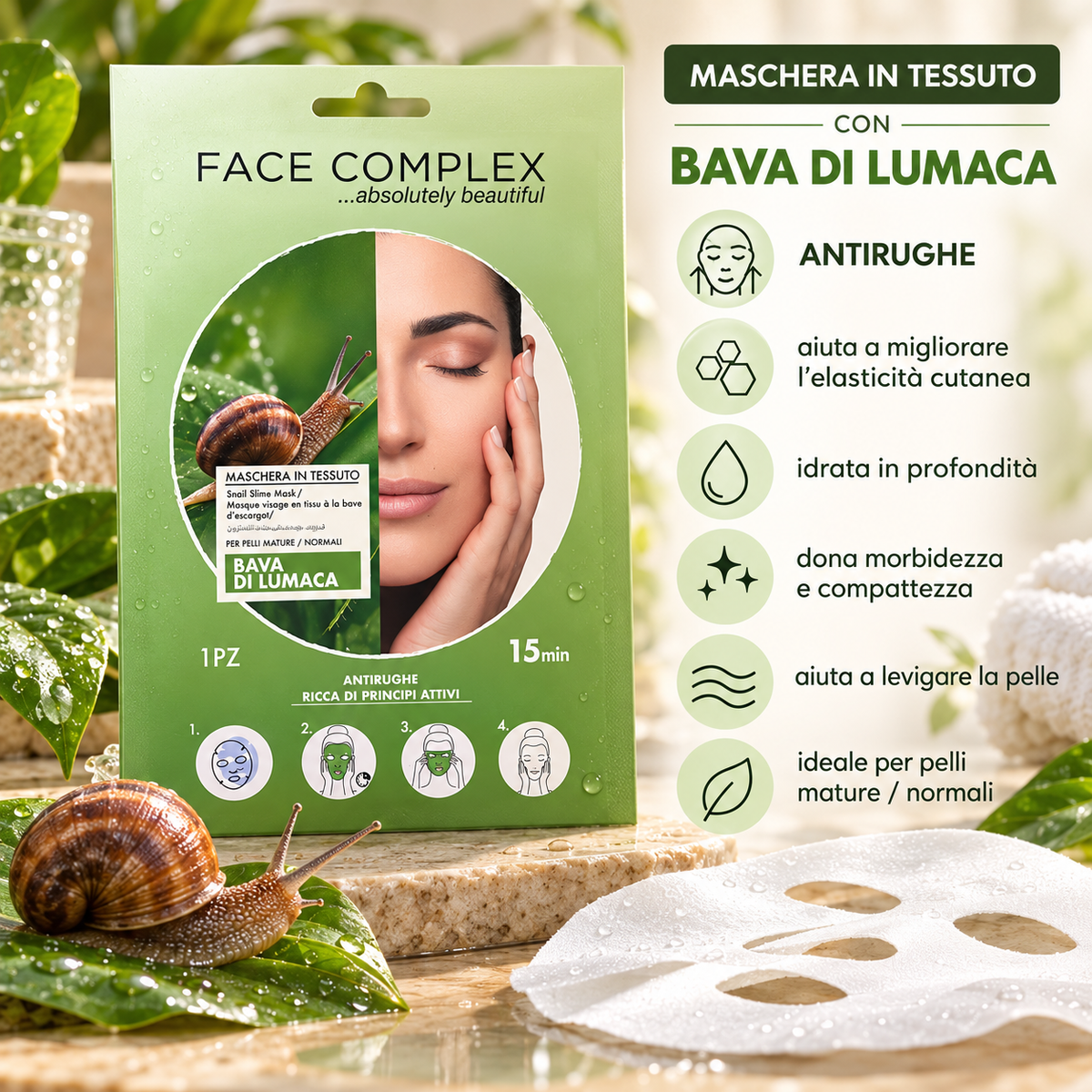 Maschere in tessuto 1 pezzo per il viso