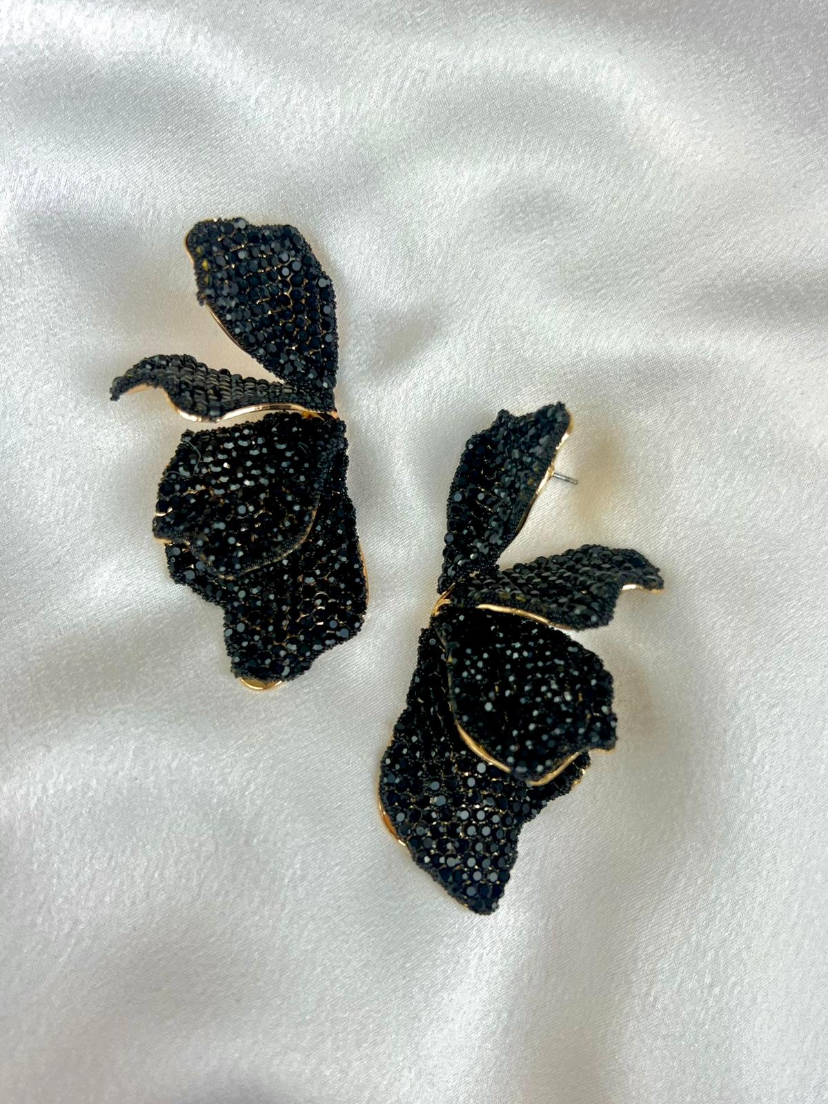 Orecchini Fiore nero