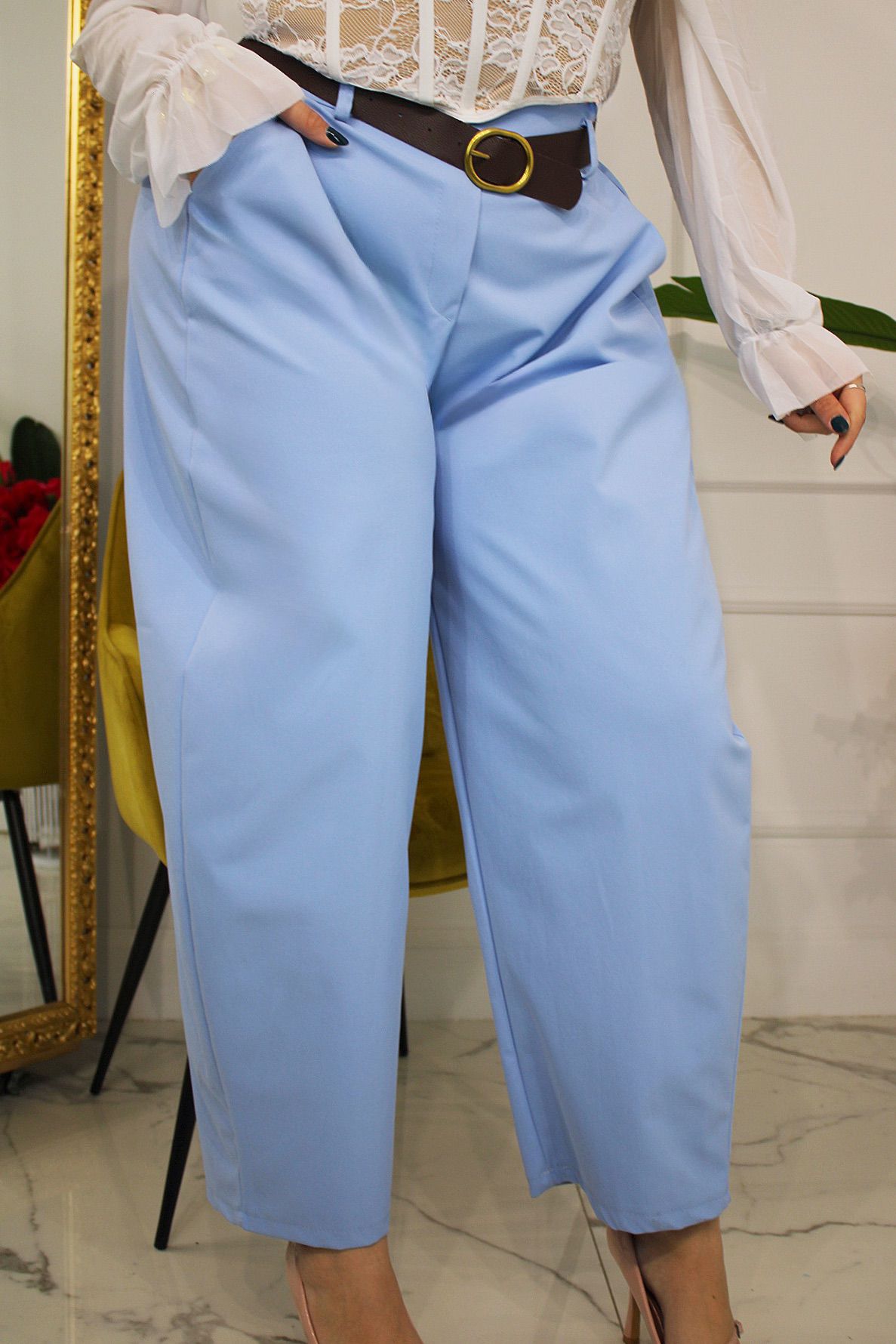 Pantalone Balloon Azzurro