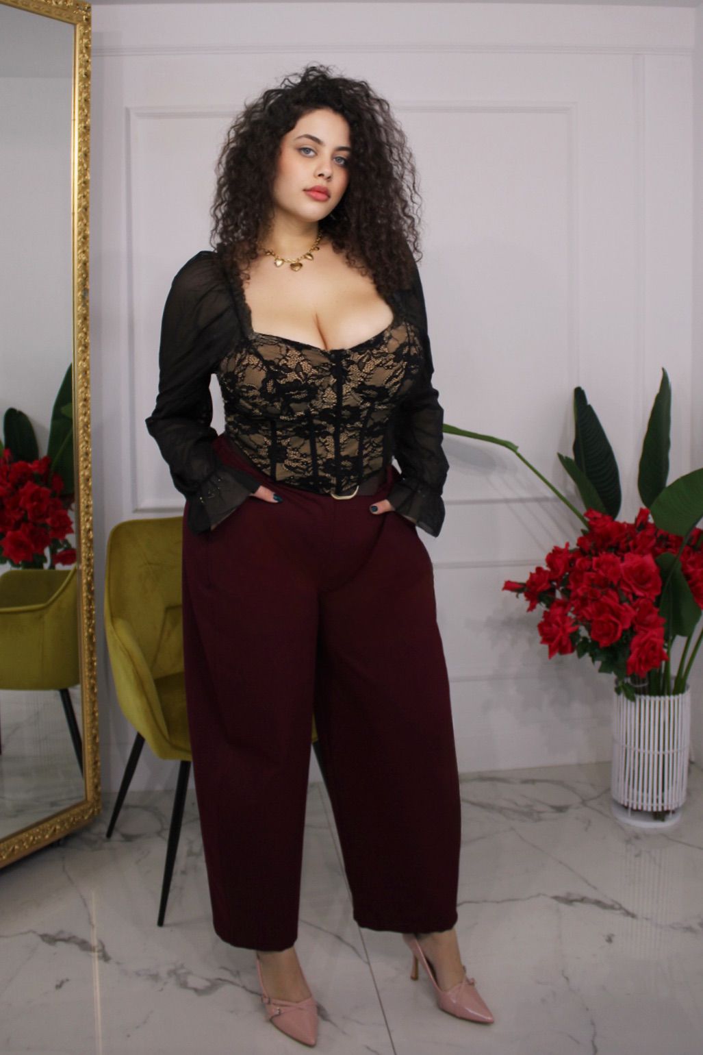 Pantalone Balloon Bordeaux