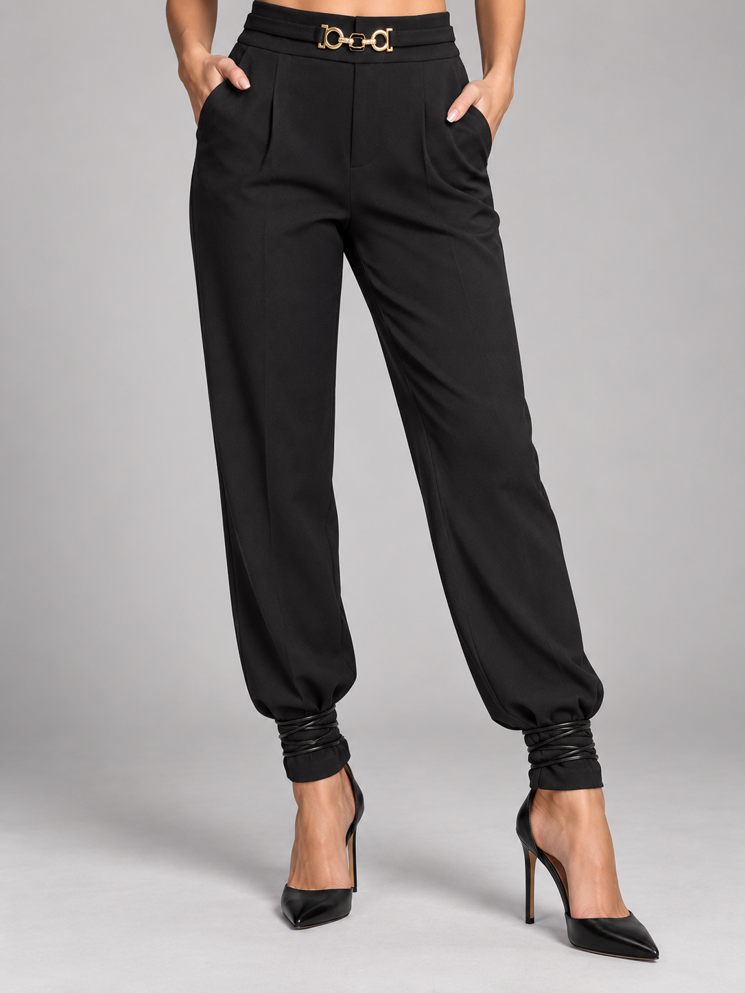 Pantalone Elegante con Fibbia Gioiello