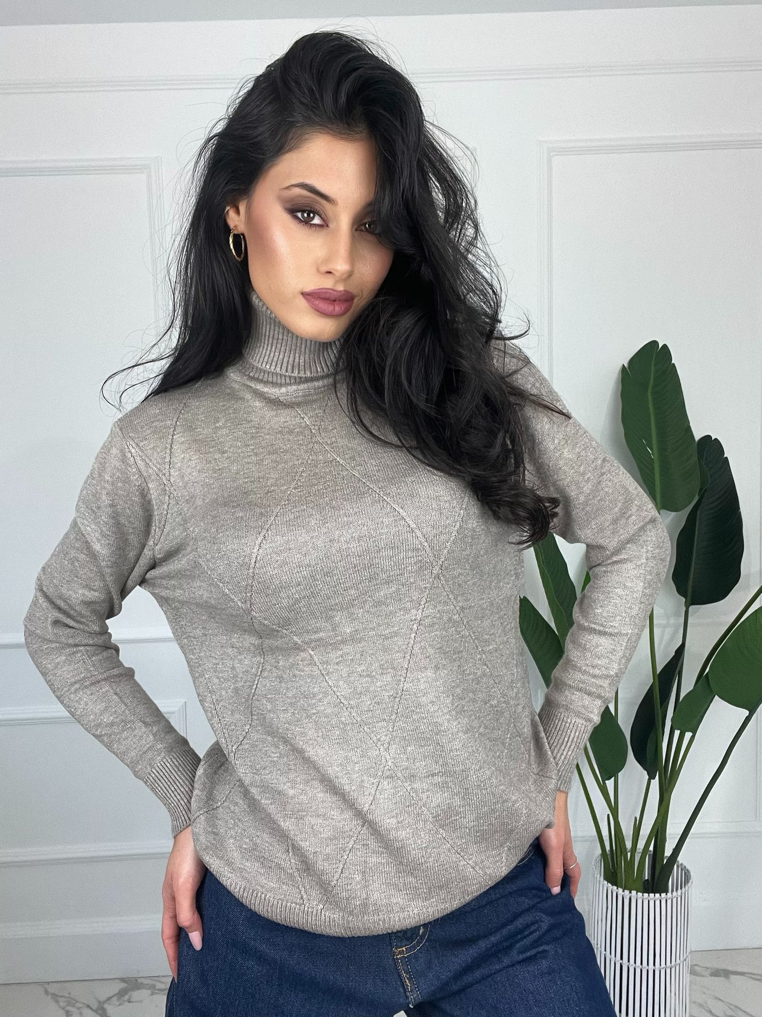 Pull collo alto Rombi