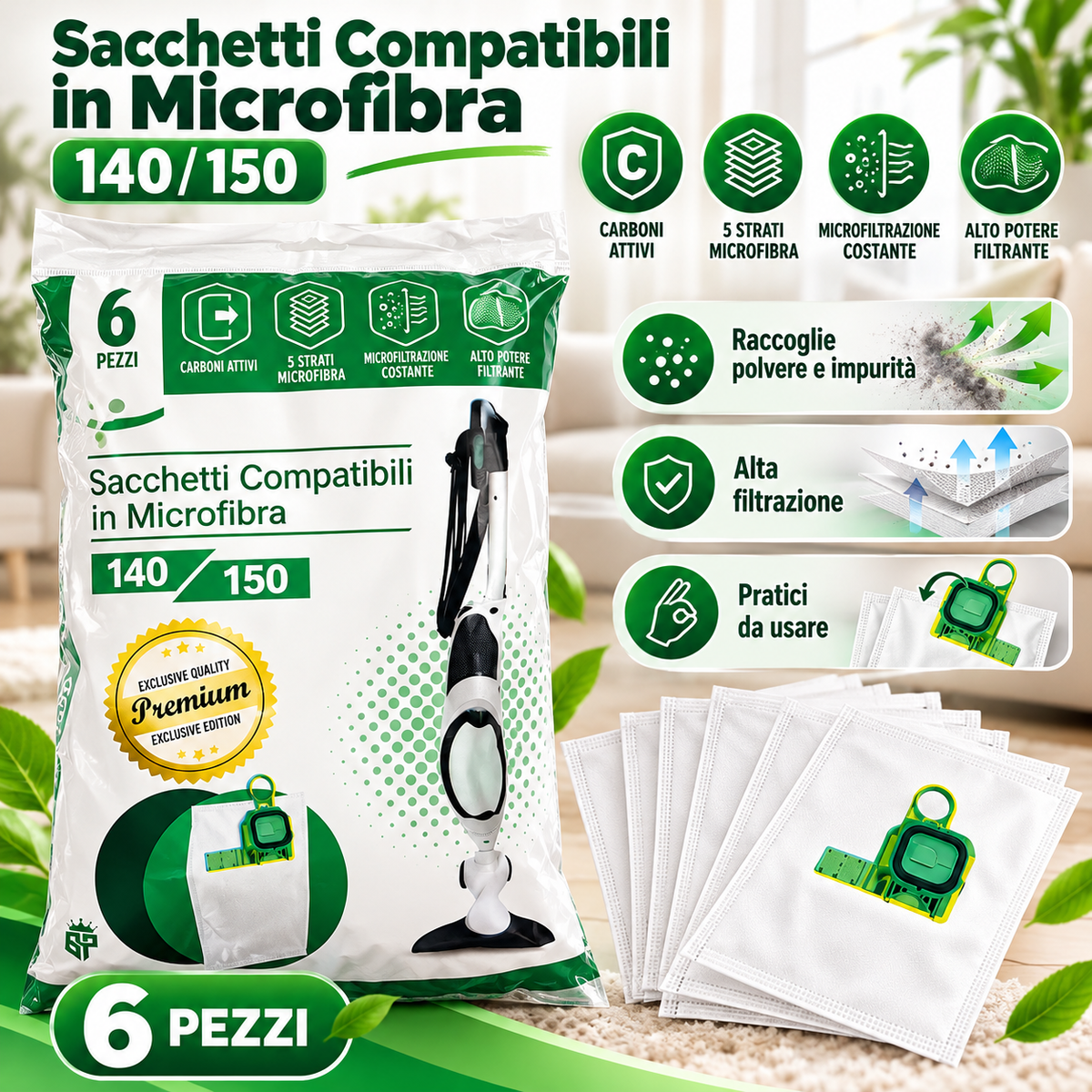 Sacchetti compatibili con Folletto VK 140
