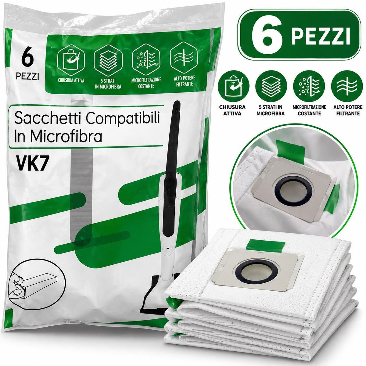 Sacchetti compatibili con folletto modello VK 7