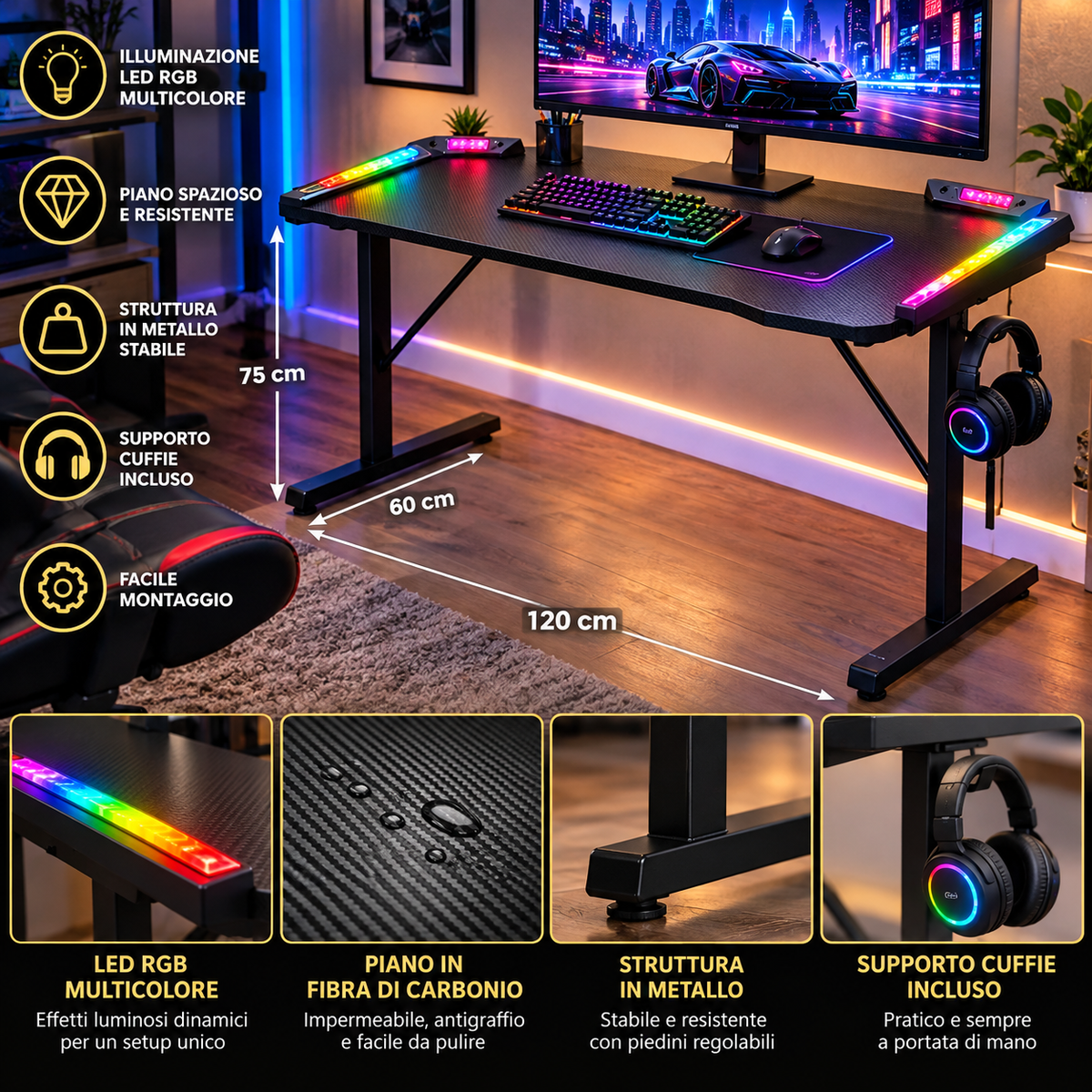 Scrivania a LED