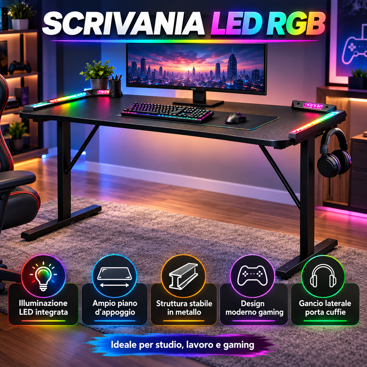 Scrivania a LED