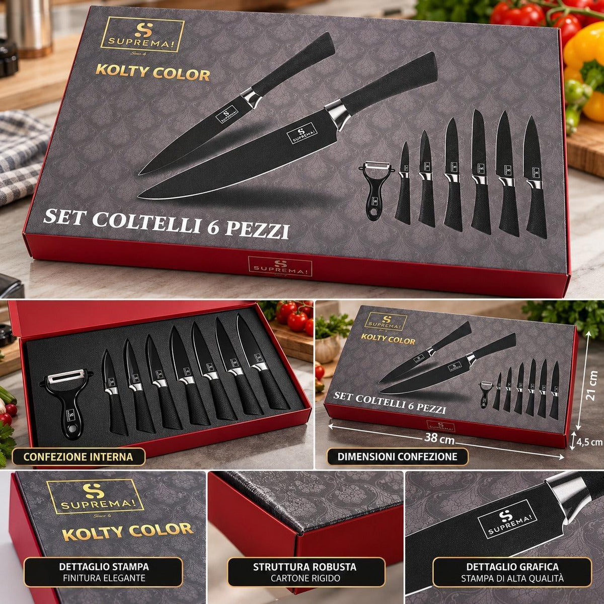 Set 6 coltelli professionali