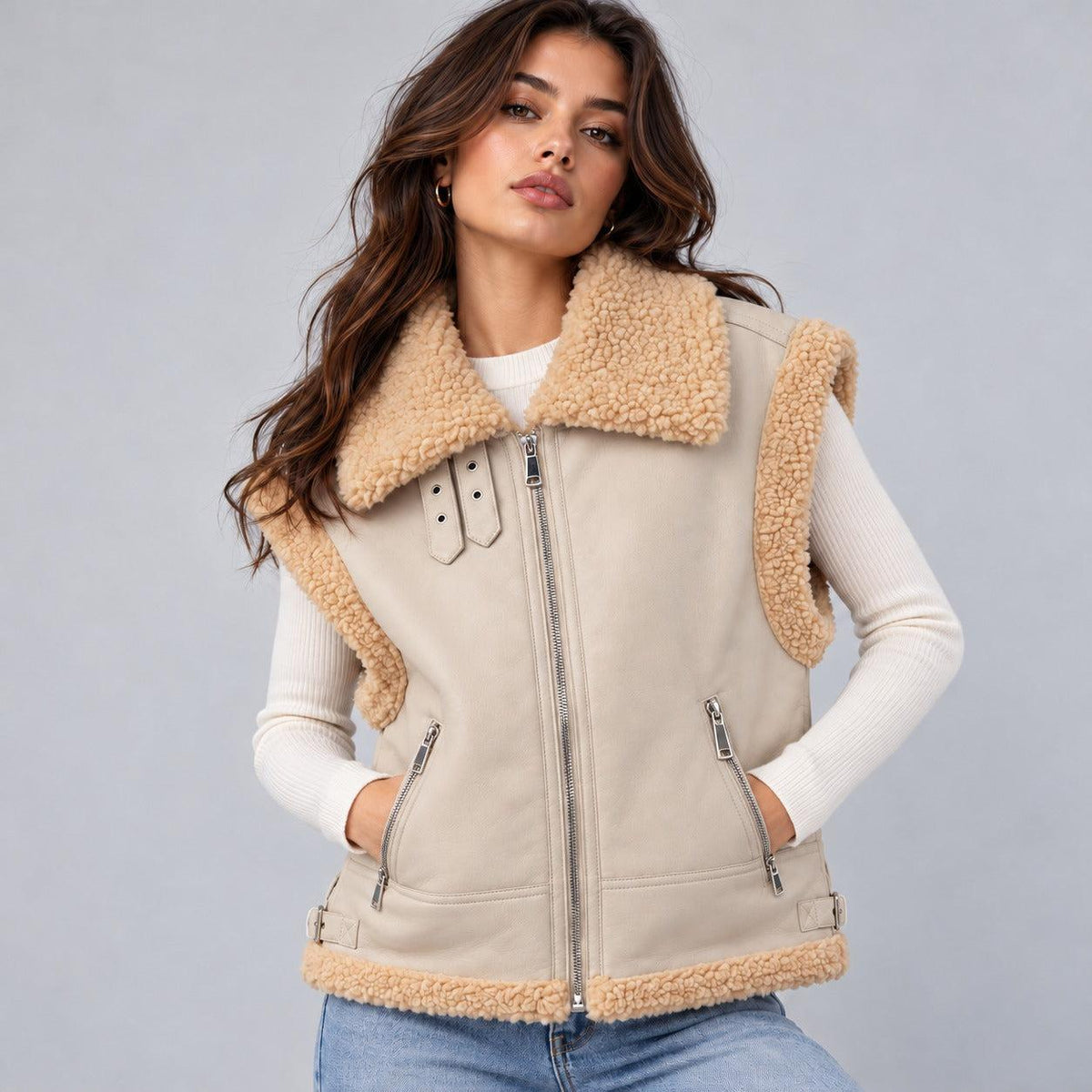 Smanicato con zip centrale