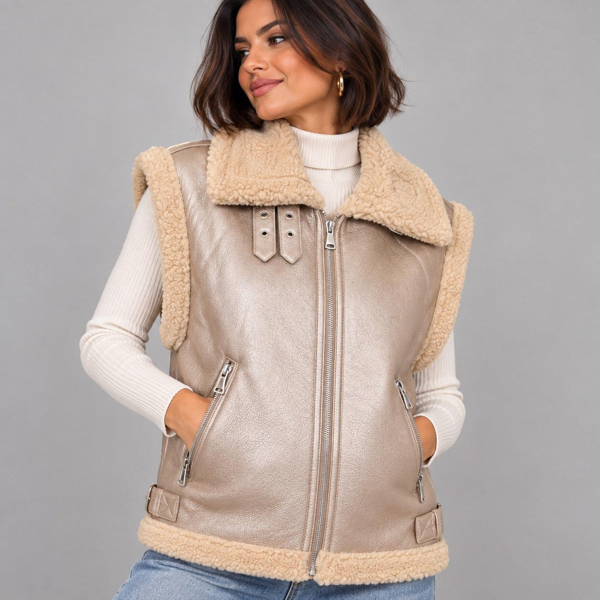 Smanicato con zip centrale