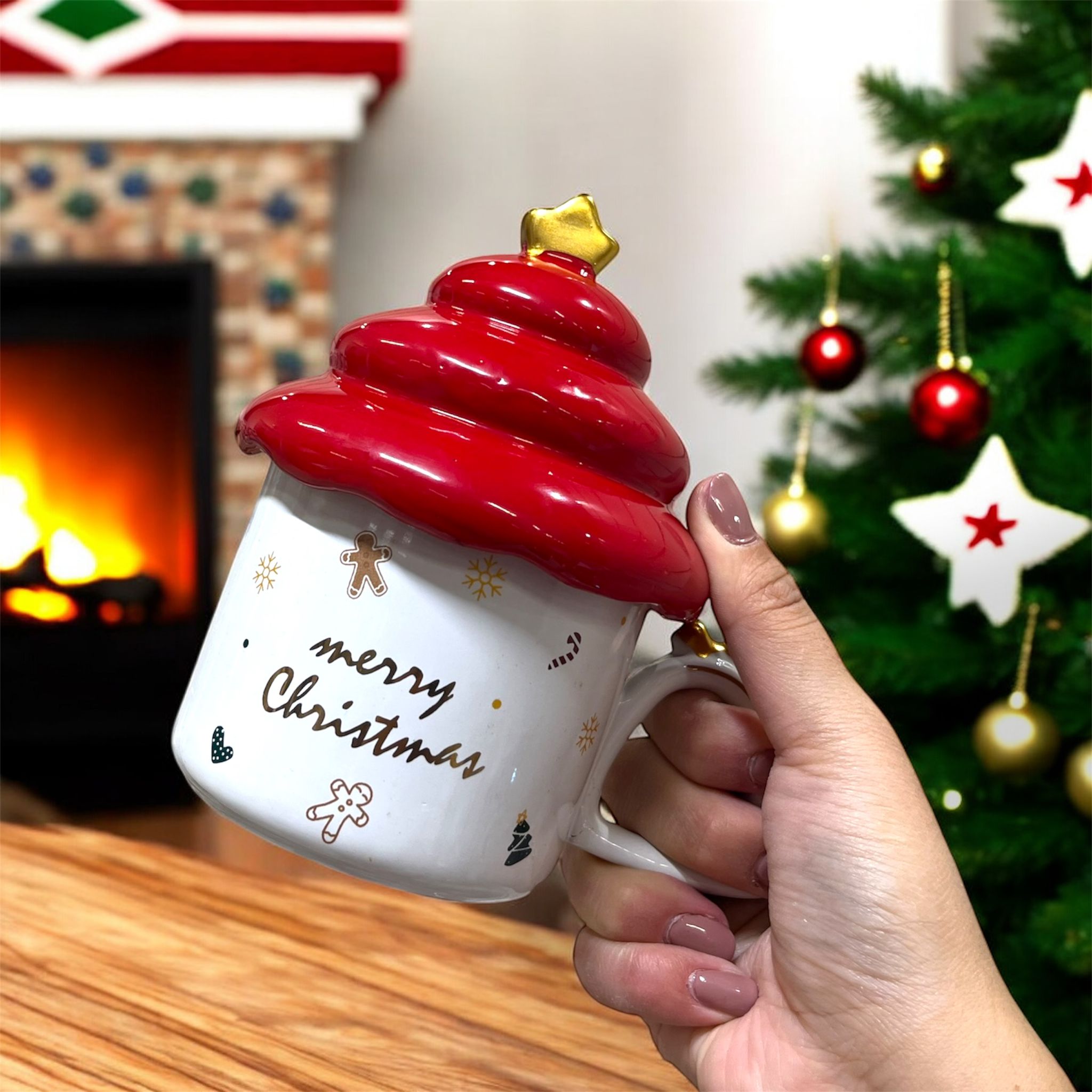 Tazze Merry Christmas con coperchio 600ml