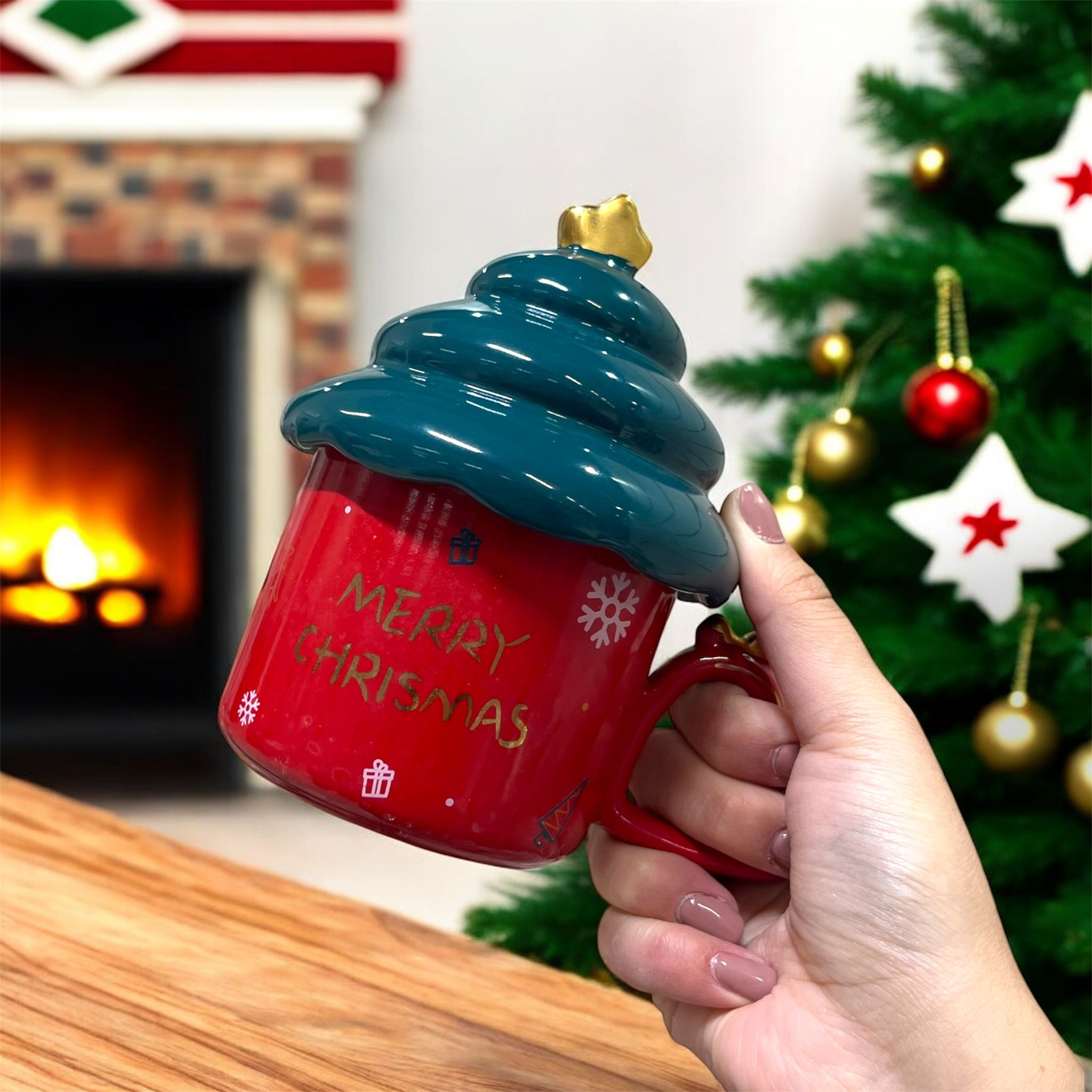 Tazze Merry Christmas con coperchio 600ml