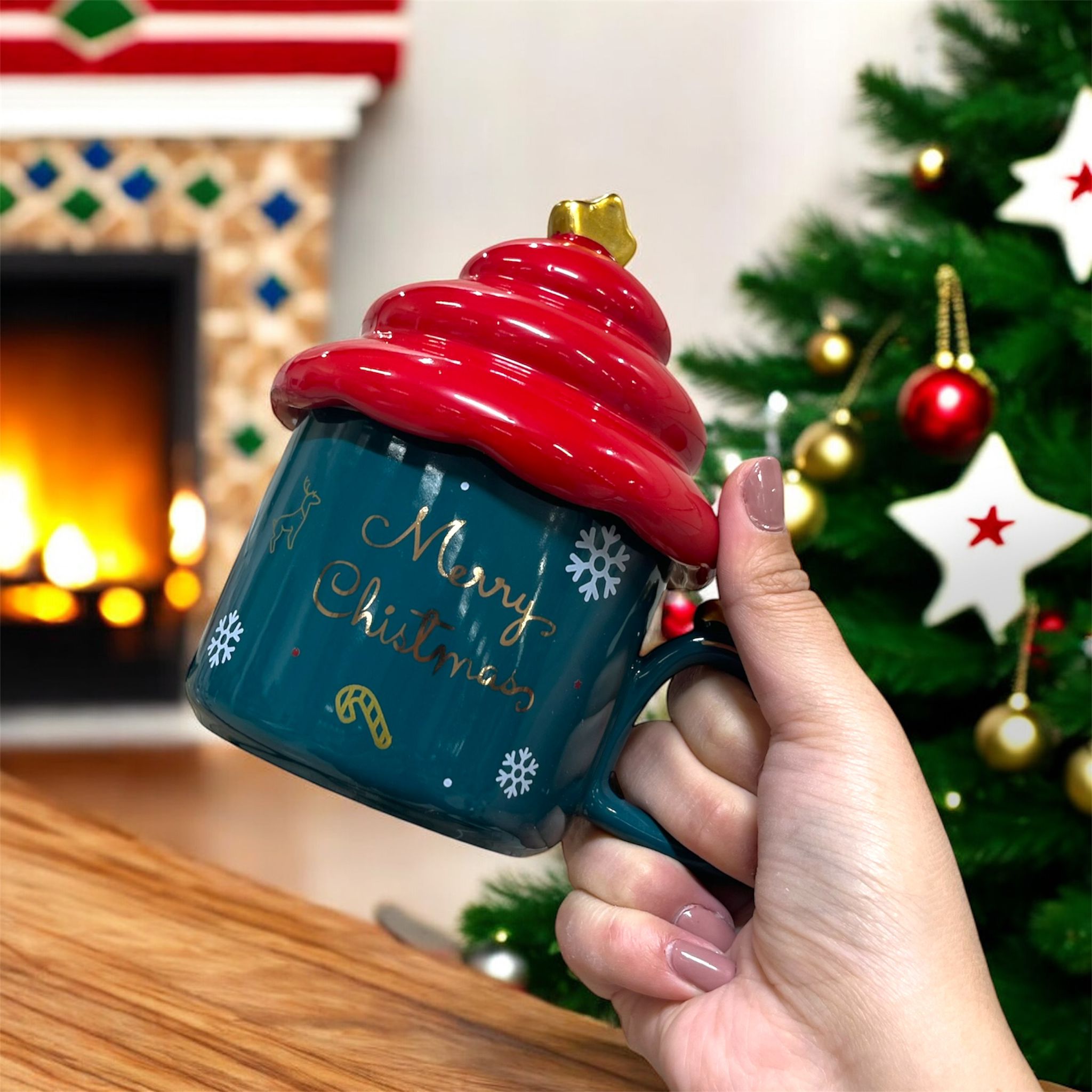 Tazze Merry Christmas con coperchio 600ml