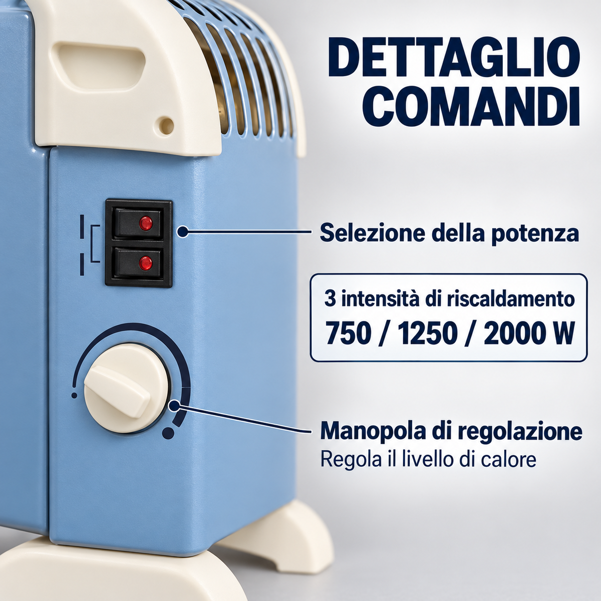Termoconvettore elettrico Kooper 2000 W – 3 potenze 750/1250/2000 W