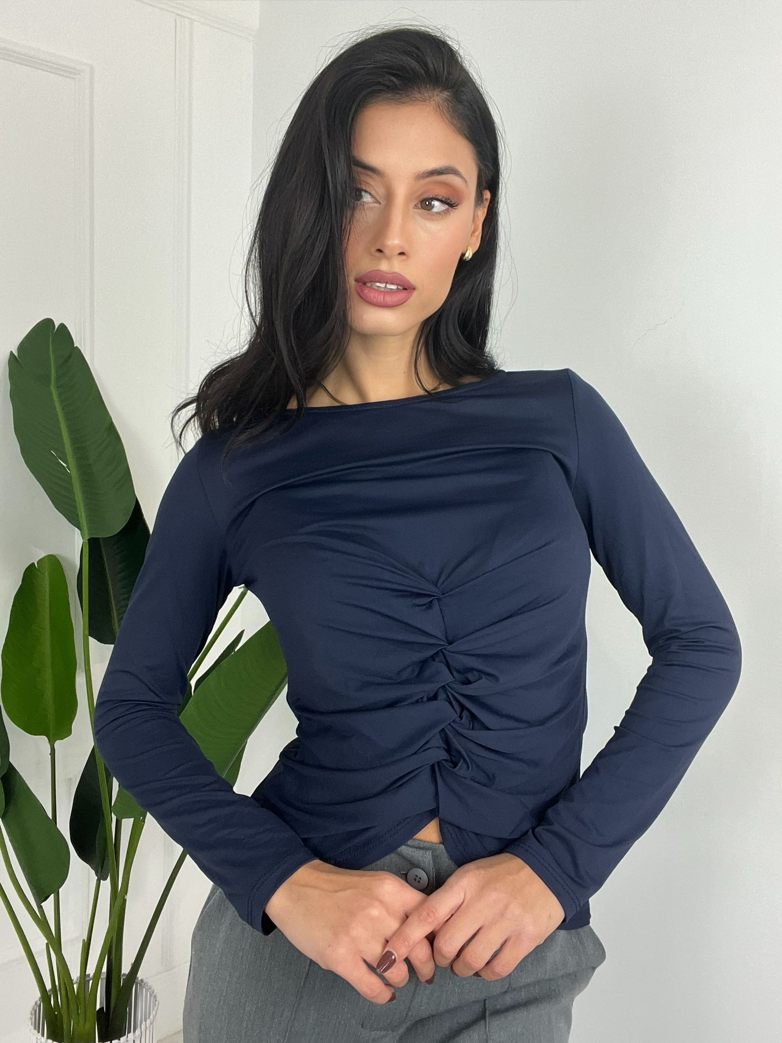 Top in lycra drappeggiato