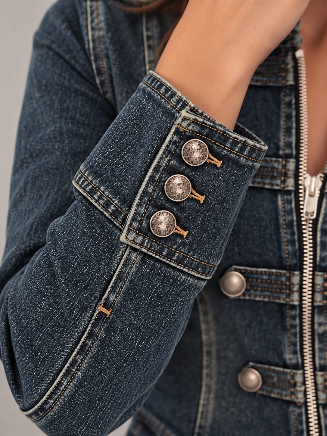 Giacca in denim stile militare